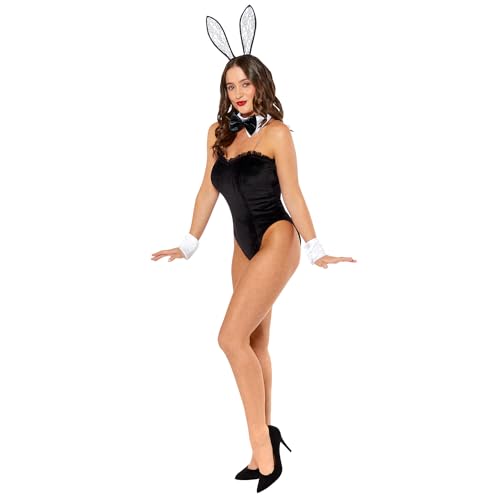 Amscan 9918965 - Women's Tuxedo Bunny Bodysuit with Collar Cuffs & Headband Adults Fancy Dress Costume Size: 8-10 von amscan