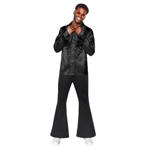 Amscan 9918983 - Men's 1970's Black Disco Flares Trousers Adults Fancy Dress Costume Size: Small von amscan