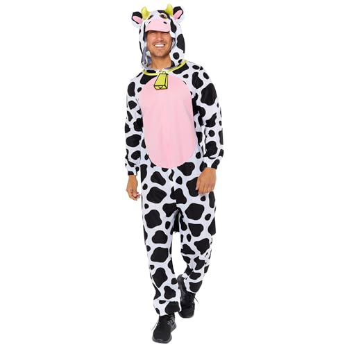 Amscan 9919015 - Unisex Plush Fleece Cow Onesie Adults Fancy Dress Costume Size: Small von amscan