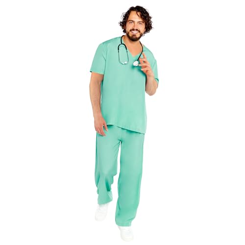 Amscan 9919039 - Unisex Doctors Scrubs Top & Trousers Adults Fancy Dress Costume Size: M/L von amscan