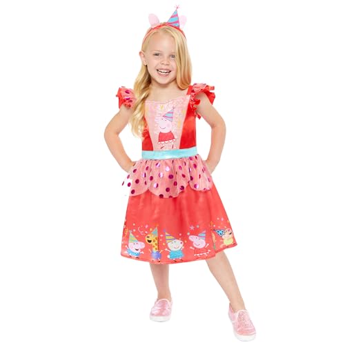 Amscan 9919041 - Girls Officially Licensed Peppa Pig Party Dress & Headband Kids Fancy Dress Costume Age: 2-3yrs von amscan