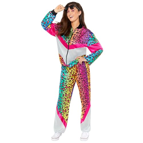 Amscan 9919054 - Unisex 1980's Neon Animal Print Shell Suit Adults Fancy Dress Costume Size: Medium von amscan