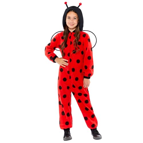 Amscan 9919066 - Unisex Ladybug Fleece Hooded Zip-up Onesie with Wings Kids Fancy Dress Costume Age: 3-4yrs von amscan