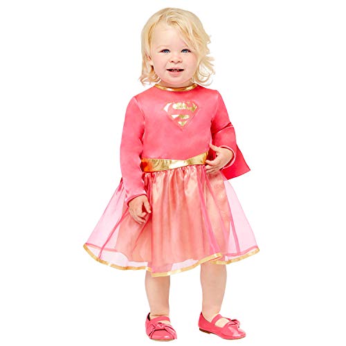 Amscan - Baby-Kostüm pinkes Supergirl, Kleid, Umhang, DC Super Heroes, Motto-Party, Karneval von amscan