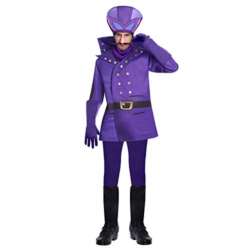 Amscan - Erwachsenenkostüm Dick Dastardly aus Wacky Races, Jacke, Hut mit angebrachter Plastiknase und Schnurrbart, Handschuhe, Halstuch, Motto-Party, Karneval von amscan