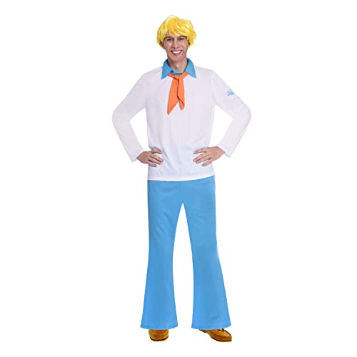Amscan - Erwachsenenkostüm Fred aus Scooby Doo, Oberteil, Halstuch, Schlaghose, Perücke, Motto-Party, Karneval Amscan - Erwachsenenkostüm Fred aus Scooby Doo, Oberteil, Halstuch, Schlaghose, Perücke, Motto-Party, Karneval von amscan