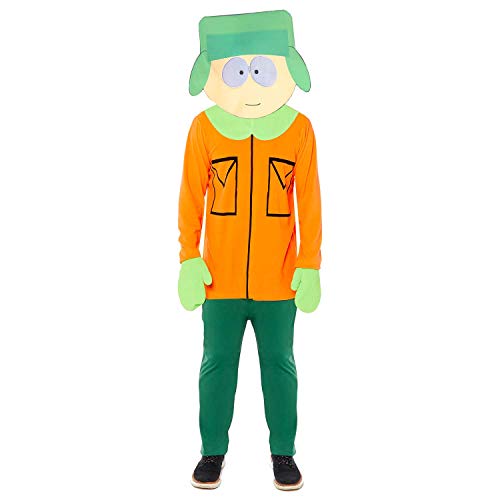 Amscan - Erwachsenenkostüm Kyle aus South Park, Fleece-Jumpsuit mit angenähten Fäustlingen, Maske, Serie, Motto-Party, Karneval, Fasching von amscan