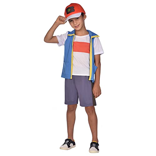 Amscan - Kinderkostüm Ash aus Pokemon, Oberteil, kurze Hose, Basecap, Motto-Party, Karneval von amscan