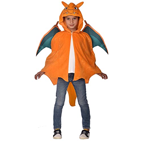 Amscan - Kinderkostüm Glurak, Plüsch-Cape mit Kapuze, Pokemon, Motto-Party, Karneval von amscan