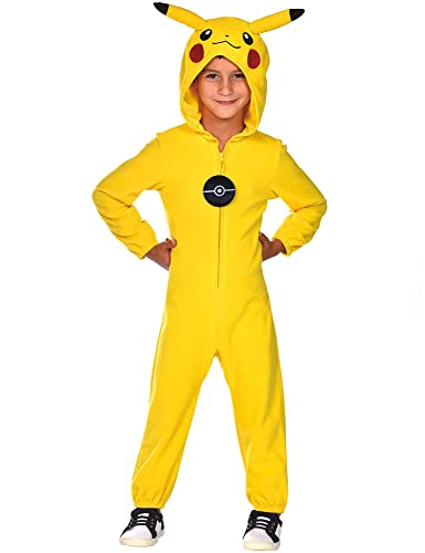 Amscan - Kinderkostüm Pikachu, Fleece-Jumpsuit mit Kapuze, Pokemon, Motto-Party, Karneval von amscan