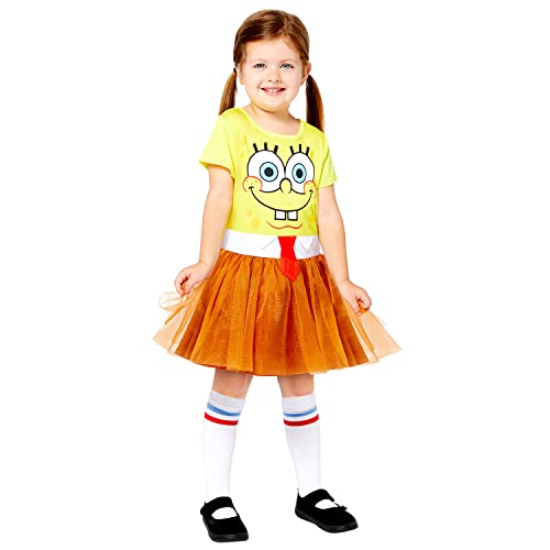 Amscan - Kinderkostüm Spongebob Schwammkopf, Kleid und Socken, Serie, Karneval, Motto-Party, 110, Gelb von amscan