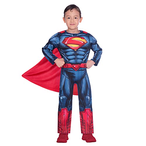 (PKT) (9906070) Classic Child Kids Warner Bros Superman Fancy Dress Costume (3-4 Years) von amscan