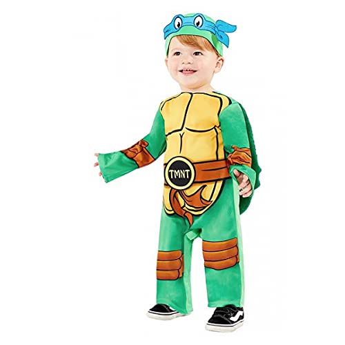 Amscan - Kinderkostüm Teenage Mutant Ninja Turtles, Overall, gepolsterter Panzer, Hut, 4 Augenmasken, Superhelden, TMNT, Schildkröte, Motto-Party, Karneval, 2-3 Jahre von amscan