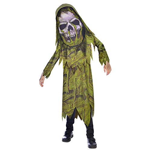 Amscan - Kinderkostüm Zombie, Robe, Kapuze mit Gesichtsmaske, Sumpfskelett, Horrorkostüm, Mottoparty, Karneval, Halloween von amscan