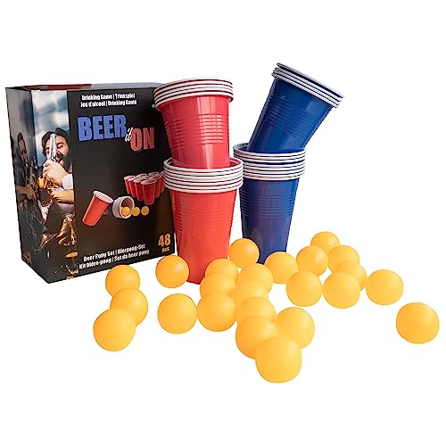 Amscan - Trinkspiel Bierpong, 24 Becher, 24 Bälle, Saufspiele, Partyspiel von amscan