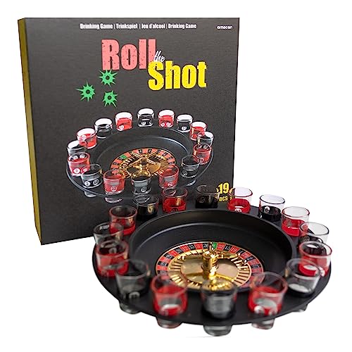 Amscan - Trinkspiel Drinking Roulette inklusive 16 Gläsern, 2 Bällen, Glücksspiel, Saufspiele, Partyspiel von amscan