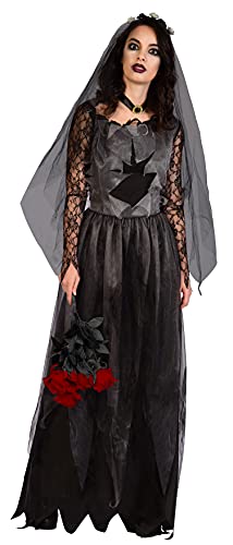 Damen Kostüm Schwarz Corpse Kleid (Größe 40-42) von amscan