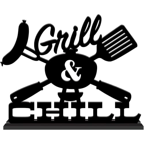 Einzigartiges schwarzes "Grill & Chill"-Schild – 35,2 x 45,7 cm (1 Stück) – perfekt für Grillpartys, Veranstaltungen im Freien und Sommerveranstaltungen von amscan