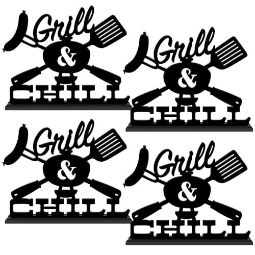 Einzigartiges schwarzes "Grill & Chill"-Schild – 35,2 x 45,7 cm (4 Stück) – perfekt für Grillpartys, Veranstaltungen im Freien und Sommerveranstaltungen von amscan