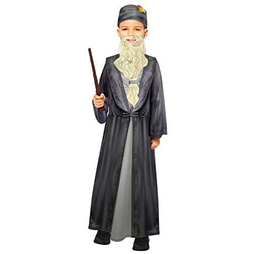 Amscan - Kinderkostüm Dumbledore aus Harry Potter, Umhang, Hut, Bart, Schulleiter Hogwarts, Zauberer, Magier von amscan