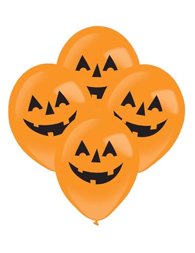 LED Ballons Kürbisse Halloween Deko 4 Stück orange-schwarz von amscan