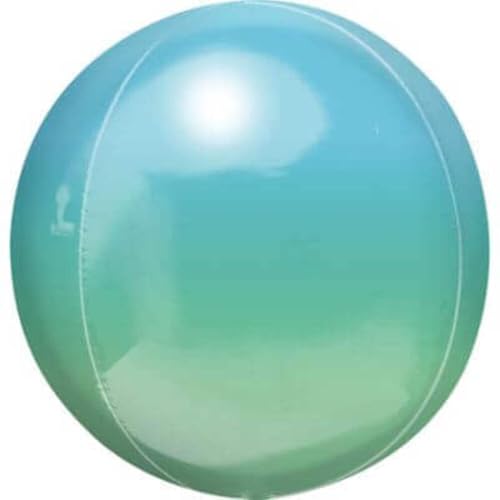 Amscan Anagram 3984901 - Ombre Blue and Green Orbz Folienballon - 40,6 cm von Anagram