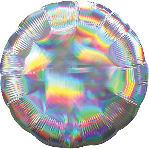 Amscan 3925801 - Standard Folienballon Holographic, silber, circa 43 cm, Geburtstag, Geschenk, Hochzeit, Dekoration, Heliumballon, Luftballon von Anagram