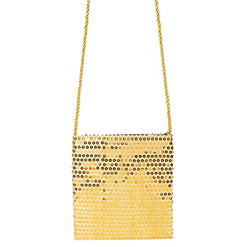 Sequined shoulder bag gold von amscan