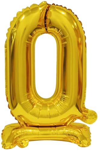 Stehballon * Zahl 0 - Goldfarben * als Deko für Geburtstag und Party | 38cm, für Luft | Zahlen Kindergeburtstag Partydeko Ballon Luftballon von amscan