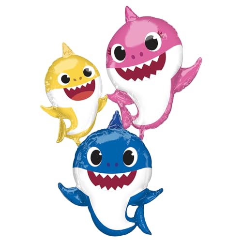 amscan AirWalker Baby Shark Folienballon P93 verpackt 91 cm x 167 cm von amscan