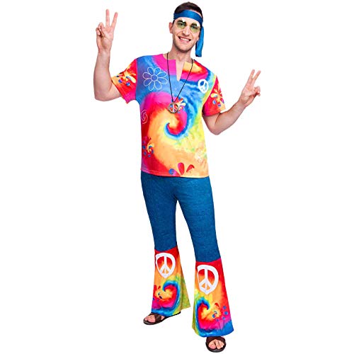 amscan 9905130 60er Jahre Hippie Mann Kostüm Set - Erwachsene XL XL von amscan