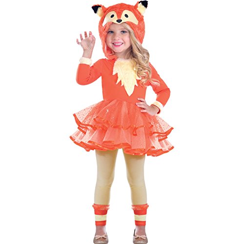 amscan 9903510 Fuchs kostüm für Kinder Mädchen 7-8 Jahre, Orange von amscan