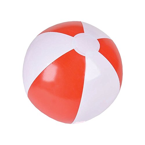 amscan 9903661 Aufblasbarer Strandball, Rot/Weiß, 1 Stück von amscan