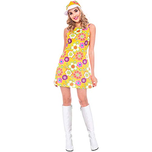 (PKT) (9905113) Adult Ladies 60's Flower Power Costume Dress (UK 10-12) von amscan