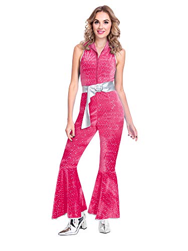 amscan 9905746 Kostüm für Erwachsene, Damen, Disco-Overall, Retro-Kostüm, Gr. 42-44, Rosa von amscan