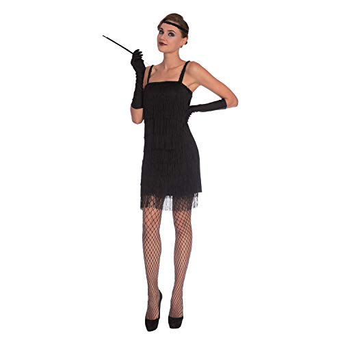 amscan 9905796 schwarzes Flapper-Kleid Kostüm, 10–12 Jahre, 4 Stück von amscan