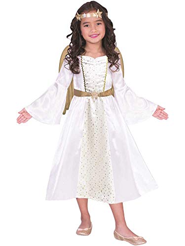 amscan 9906018 - Kinder Engel Kleid, Flügel & Stirnband Mädchen Weihnachten Krippe Verkleidung Kostüm Kleine Stern Muster Alter 11-12 Jahre von amscan