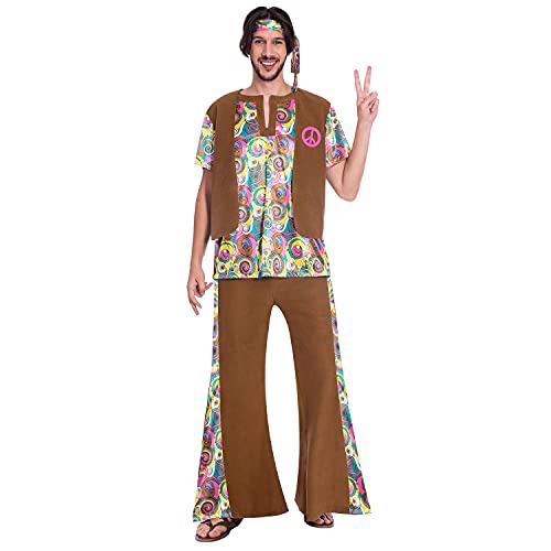 (PKT) (9906996) Adult Mens 60s Psychedelic Hippy Man Costume (Standard) von amscan