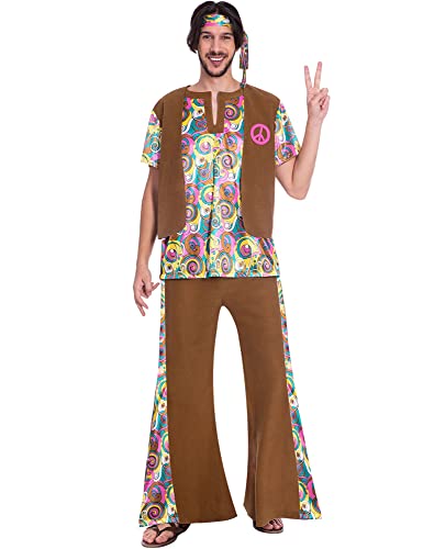 amscan 9906997 - Psychedelischer Hippie-Mann für Herren, 1960er-Jahre-Kostüm, Erwachsenenkostüm, Größe: L amscan 9906997 - Psychedelischer Hippie-Mann für Herren, 1960er-Jahre-Kostüm, Erwachsenenkostüm, Größe: L von amscan
