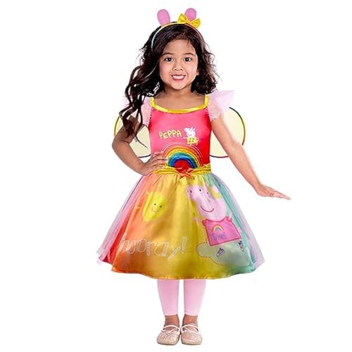 (PKT) (9908876) Child Girls Peppa Pig Rainbow Dress Costume (3-4yr) von amscan