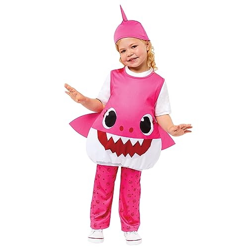 (PKT) (9913327) Child Girls Baby Shark Pink Mummy Costume (3-4yr) von amscan