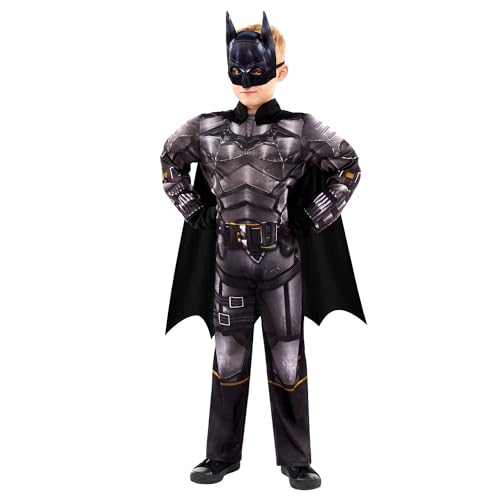 amscan 9913366 – Offizielles Lizenzprodukt des Batman-Films, klassisches Kinder-Kostüm, Alter: 10–12 Jahre, Schwarz von amscan