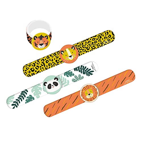 amscan 9915516 – Get Wild Animals Kinder-Geburtstagsparty-Armbänder zum Aufstecken von Armbändern, Spielzeug-Gastgeschenke – 4 Stück von amscan