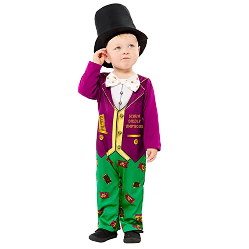 amscan 9916217 - Offizielles Lizenzprodukt Roald Dahl Willy Wonka Baby World Book Day Kostüm Alter: 18-24 Monate von amscan