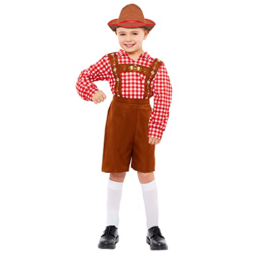 amscan 9917576 - Kinder Bayerischer Junge in Rot Faschingskostüm Kinder Oktoberfest Party Outfit von amscan