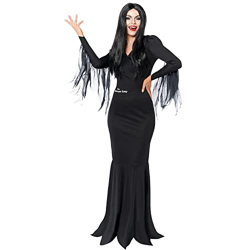 amscan 9917643 – offizielles Morticia Addams Halloween-Kostüm für Damen, Größe: 36-38 von amscan