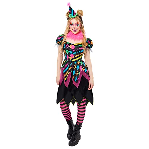 amscan 9917868 Damen Halloween Funhouse Horror Clown Verkleidung Kostüm Multi Größe 36-38 von amscan