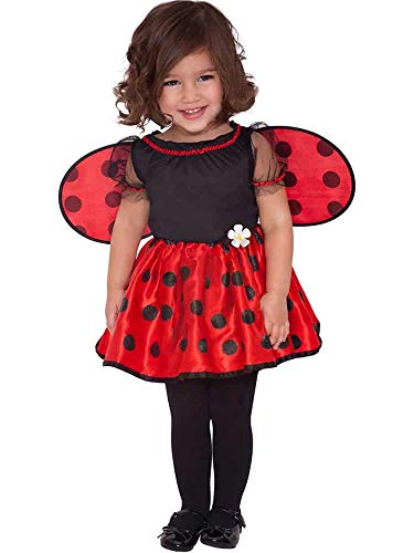 amscan 9918188 999672 - Mädchen Lady Bug Kostüm mit Flügeln, Alter: 3-4 Jahre von amscan