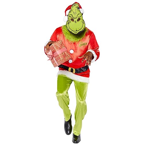 amscan 9918319 Erwachsenen-Weihnachtskostüm, offizielles Lizenzprodukt, The Grinch Classic, Größe: M - L von amscan