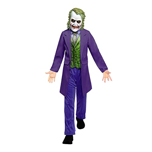 Amscan - Kinderkostüm Joker, Mantel mit Hemdeinsatz, Hose, Latexmaske, Film, Horror-Clown, Killer, Motto-Party, Karneval, Halloween von amscan